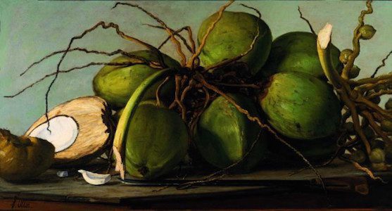 Francisco Oller (Puerto Rican, 1833-1917). Still Life with Coconuts (Naturaleza muerta con cocos), circa 1893. Oil on canvas, 27 3/4 x 44 1/4 in. (70.5 x 112.4 cm), framed. Private collection, New Jersey