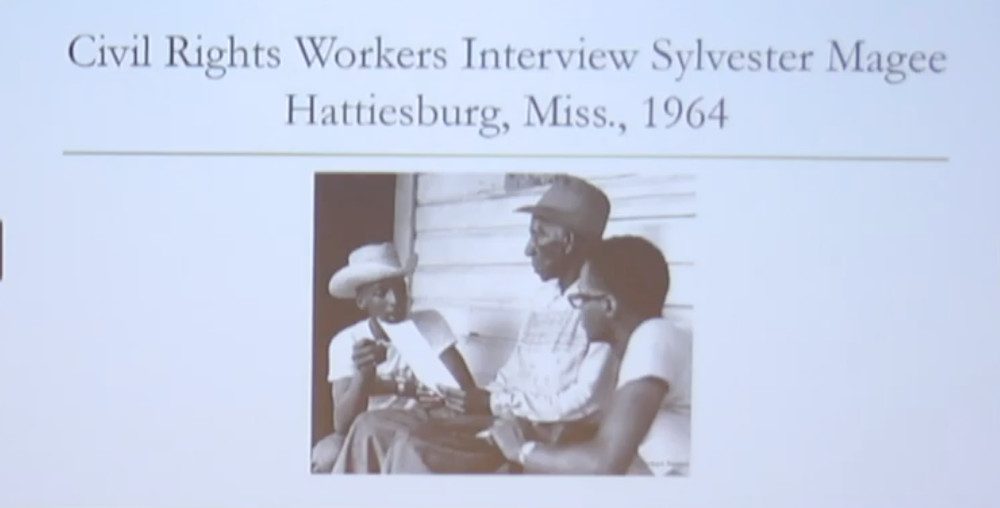 Civil Rights workers interview Sylvester Magee