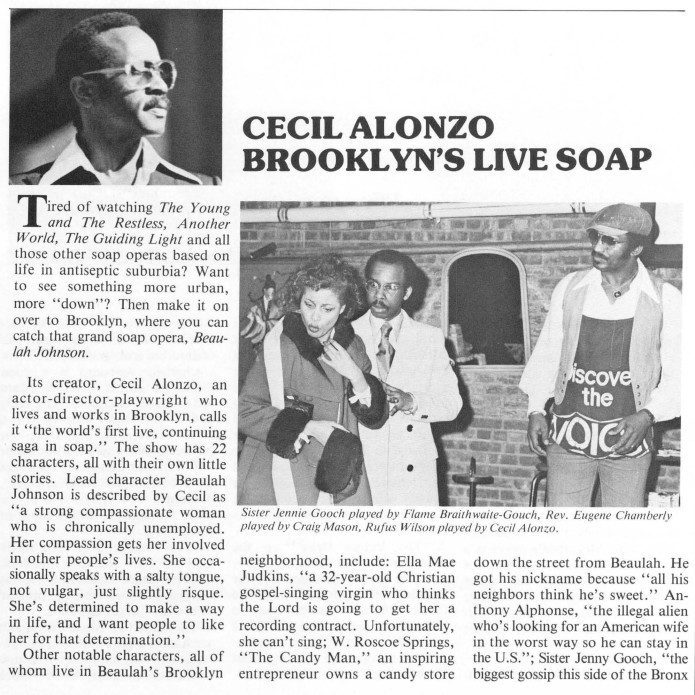 Cecil Alonzo: Brooklyn’s Live Soap