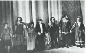 (L-R) Hilda Harris, Mezzo: Arthur Thompson, Baritone; Rochelle Poffer, Soprano; Everett Lee, Conductor; Benjamin Maffhews; Bass: Moises Parker, Tenor; and Carolyn Srm!ford, Mezzo