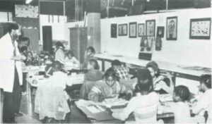 New Muse Community Museum -- lnstructor G. Falcon Beazer teaches a group of youngsters the rudiments of drawing.