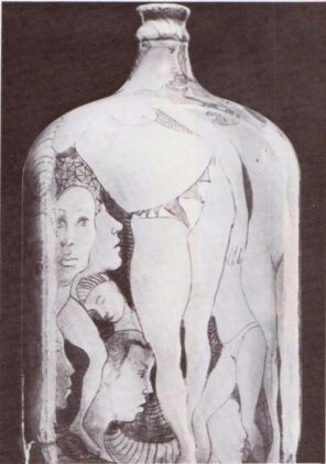 Hand painted vase by Cecil Cooper