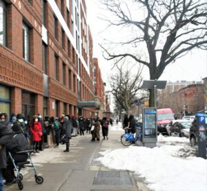 Abyssian Church Sidewalk People Lined Up