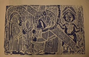"Burden Of Injustice", Woodcut, 1968