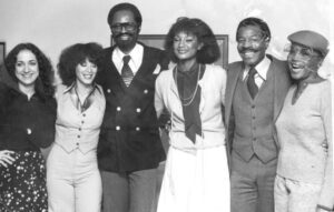 (l-r) Marion Somerstein, Linda Creed, Ron Johnson, Eloise Laws, Ron Bunn, Barbara Harris at the Plaza Hotel