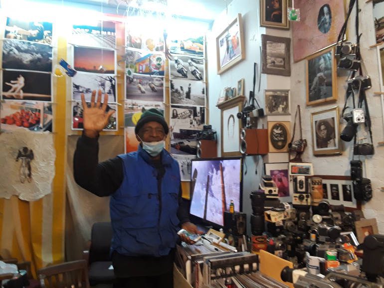 Alex Harsley inside Fourth Street Photo Gallery