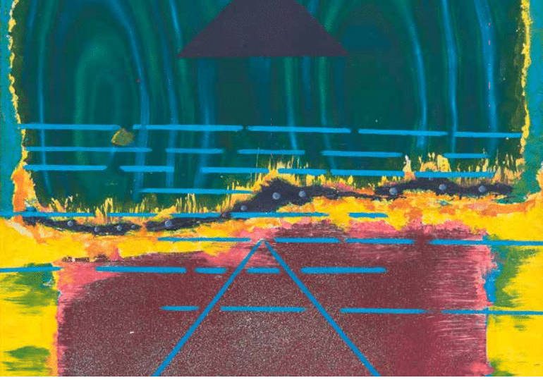 Ademola Olugbefola, Sun Ra, 1970, mixed media, 36 x 26 in. Courtesy Thomas-Matthias FC Ltd.