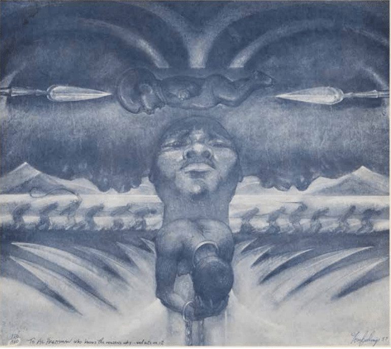 Tom Feelings, Middle Passage Series, 1987, lithograph 128/560, 17 1⁄2 x 19 1⁄2 in. © Tom Feelings. Courtesy Alfred E. Prettyman