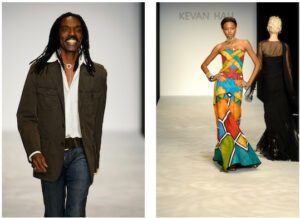 Kevan Hall portrait and Kevan Hall design courtesy of Kevan Hall photo collection. -- The finest African-American Fashion Designers