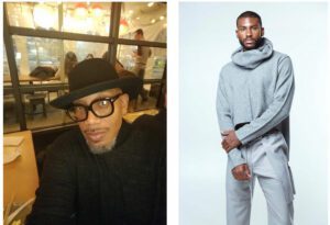 Shaka King image, photographer James Hicks. Model photographer Leslie Andrews -- The finest African-American Fashion Designers