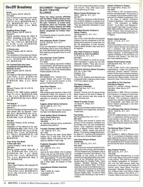 ROUTES December-1977- - Page 30 THEATRE PAGE