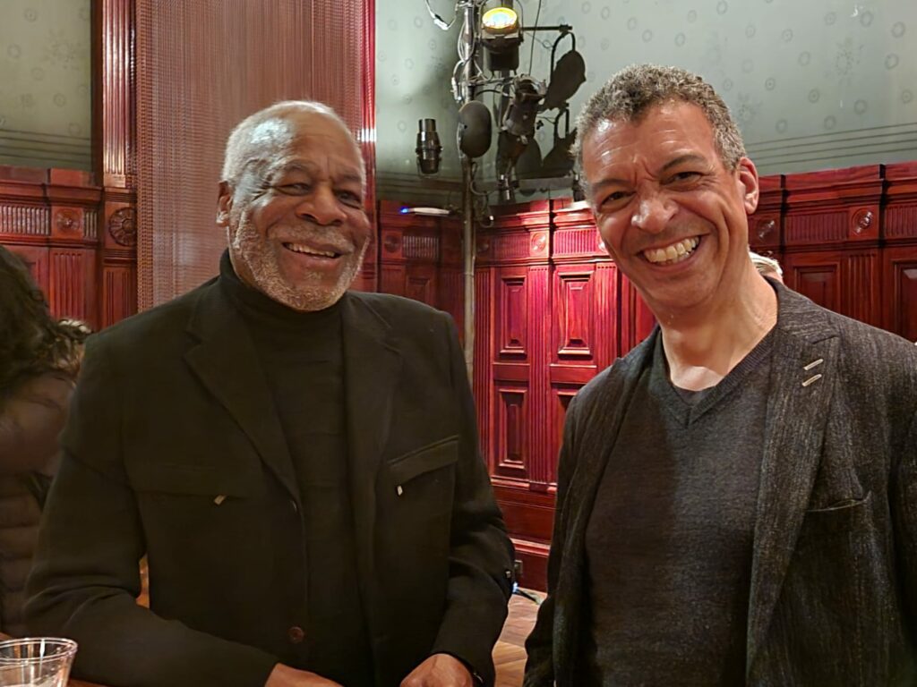 Publilsher Ronn Bunn with “Upload” opera’s baritone Roderick Williams at The Park Avenue Armory.