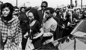 Leslie Uggams, Eartha Kitt, Sammy Davis, Jr., Sidney Poitier at Martin Luther King's Funeral