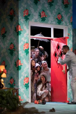 James Vincent Meredith with members of the company of THE SKIN OF OUR TEETH. Credit to Julieta Cervantes