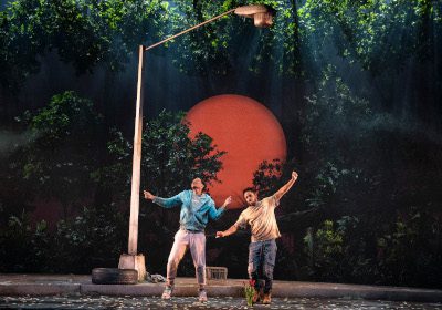 Namir Smallwood and Jon Michael Hill in "PASS OVER". Photo by Joan Marcus -- TONY