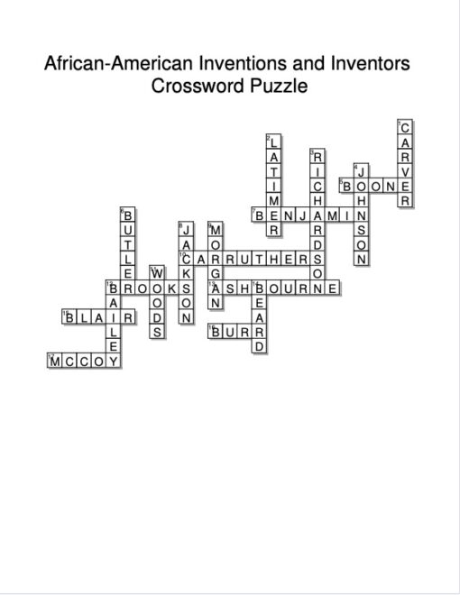 Answers to African-American Inventions And Inventors Crossword Puzzle