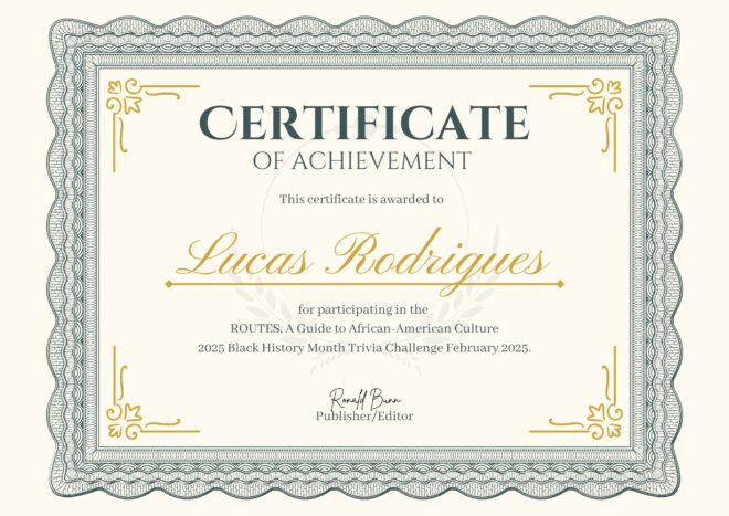 2025 Black History Month Achievement Award to Lucas Rodrigues